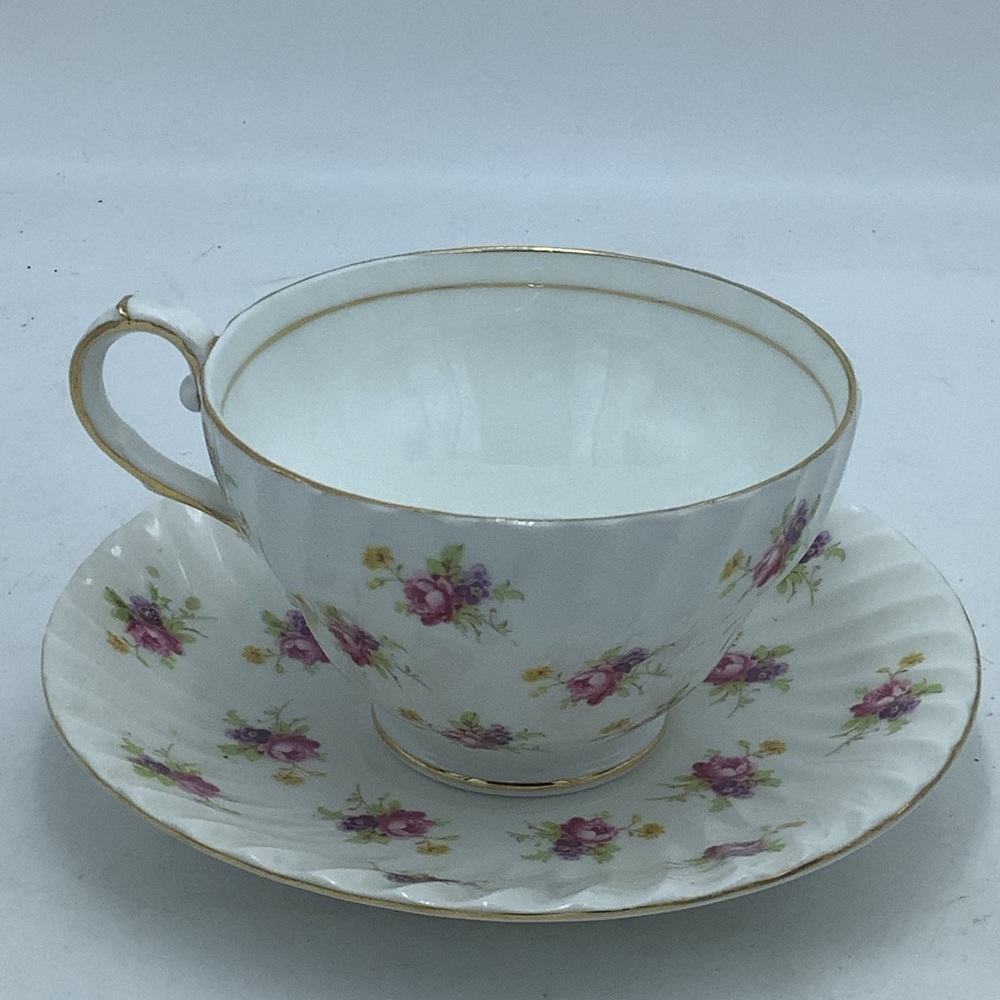 Stanley English Fine Bone China Roses Teacup and Saucer